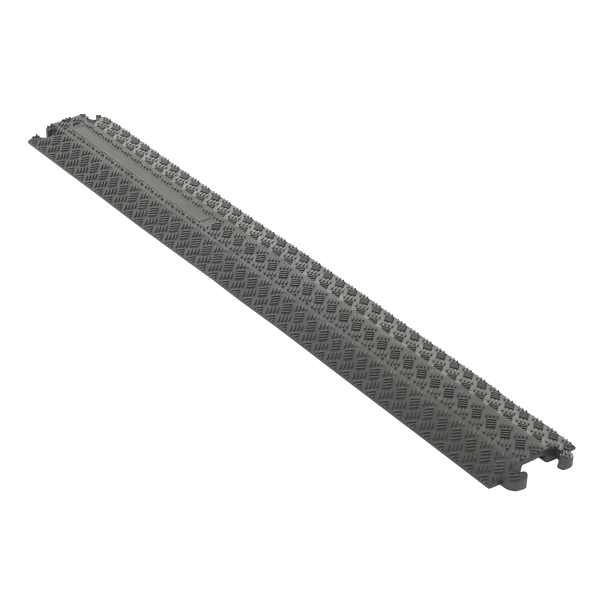 Vestil Anti-Slip Rubber Cable Guard - Black, Low Profile, Single-Channel, Model# MRHR-39
